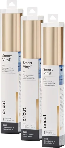 Vista 13 de Cricut Vinilo permanente inteligente, negro, paquete de 3 rollos de 3 pies (13"x36") vinilo adhesivo para manualidades, corte sin tapete para cortes