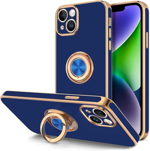Vista 15 de Hython Funda para iPhone 14 Plus con soporte de anillo [soporte de anillo giratorio de 360° con soporte magnético] [Soporte de montaje en automóvil]