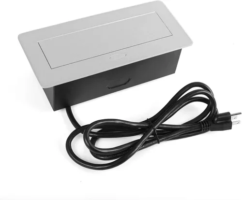 Vista 3 de Enchufe desplegable de escritorio con receptáculo de 3 tomas de corriente y 2 puertos USB