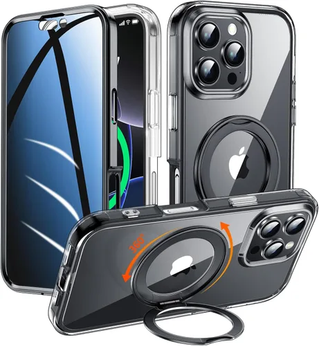 Vista 10 de Funda de privacidad para iPhone 13/iPhone 14 con soporte de 360° [protector de pantalla antiespía integrado] [compatible con MagSafe]