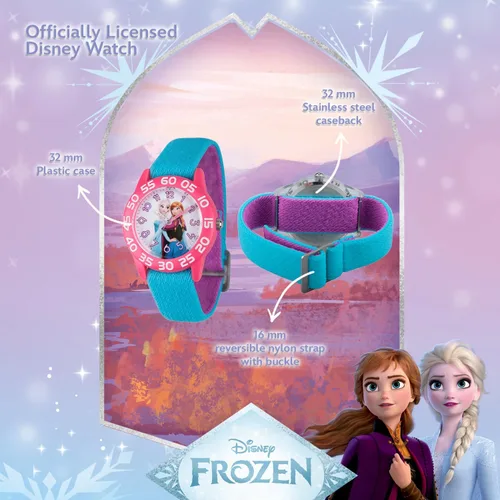 Vista 3 de Disney Frozen Watch Elsa and Anna for Kids 3-5 - Girls Frozen Watch with Purple Bezel - 3D Plastic Strap - Elsa & Anna Watches for Girls - Fun Toys