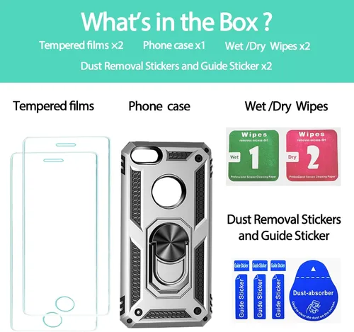 Vista 19 de Jeylly Funda para iPhone SE/Funda para iPhone 5S, Exterior de Plástico Duro que Absorbe Golpes + Interior de Silicona de Goma Defensor contra