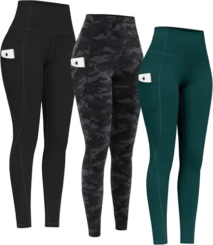 Vista 14 de PHISOCKAT Paquete de 2 pantalones de yoga de cintura alta con bolsillos, leggings de control de abdomen, leggings de yoga elásticos en 4 direcciones