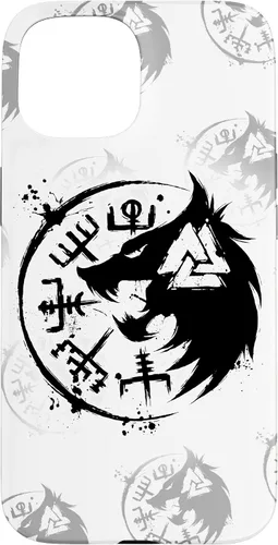 Vista 6 de iPhone 14 Plus Fenrir Wolf Fenris-Wolf - Viking Vegvisir Valknut Case
