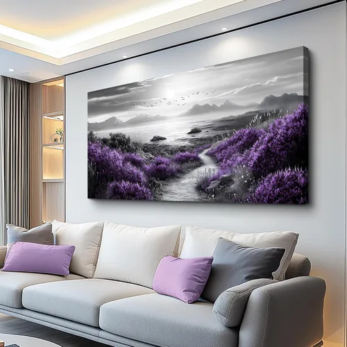 Vista 11 de FUHAIHUA Arte de Lienzo para Pared de Sala de Estar Decoración de Pared para Dormitorio Oficina Decoración de Pared Pintura de Paisaje de Montaña