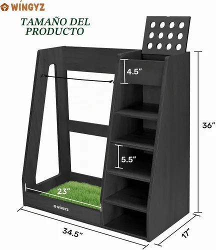 Vista 2 de WINGYZ Almacenamiento de bolsas de golf para 2 bolsas, organizador de Negro