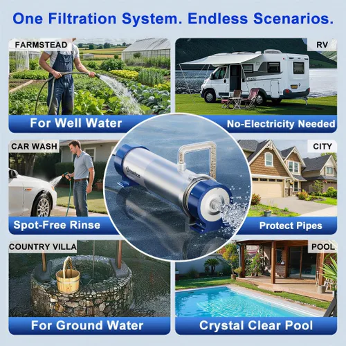 Vista 6 de El sistema de filtro de agua para debajo del fregadero reduce el 99% de los contaminantes > 0.01μm, filtro de agua de sedimentos de ultrafiltración