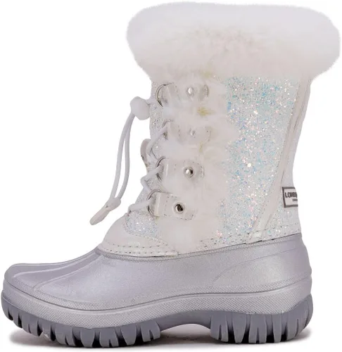 Vista 2 de LONDON FOG Botas de nieve para niñas jóvenes y niños pequeños de Icelyn con forro cálido para clima frío para niñas en tallas jóvenes y niños