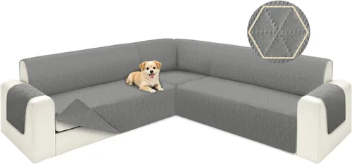 Vista 12 de ALIECOM Fundas para sofá seccional de esquina en forma de L Fundas para sofá reversibles lavables para sofá seccional Funda para sofá deslizable