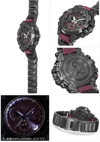 Vista 3 de Casio MTG-B3000BD-1AJF Banda de metal para hombre G-Shock MTG-B3000 Reloj enviado desde Japón lanzado en abril de 2022 Negro liso