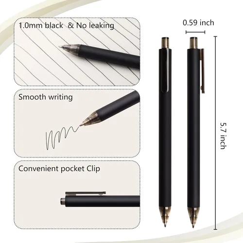 Vista 6 de CRYLLIS Bolígrafos a granel, paquete de 100 bolígrafos negros a granel, bolígrafos de tinta negra para escritura suave, sin manchas, suministros