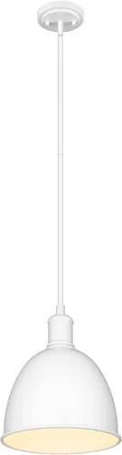 Vista 4 de Z-Lite 4500P8-SW - Colgante Sawyer, 1 luz, 100 vatios, blanco satinado
