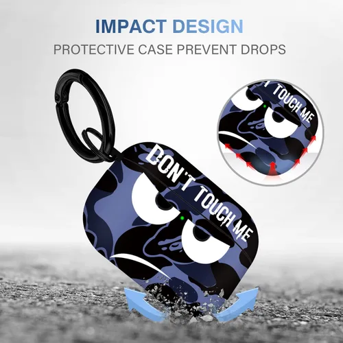 Vista 3 de Funda para Airpods Pro de 2ª Generación Caso 2022, Don't Touch Me para Airpods Pro 2 Funda con Llavero/Cordón Funda Suave Bonita Resistente a Golpes