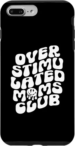 Vista 9 de Funda para iPhone 15 Groovy Sobreestimulated Moms Club Divertida y Moderna