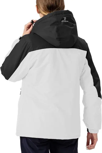 Vista 3 de Rdruko Chaqueta de esquí impermeable para mujer, resistente al viento, para snowboard, trabajo, para uso en invierno