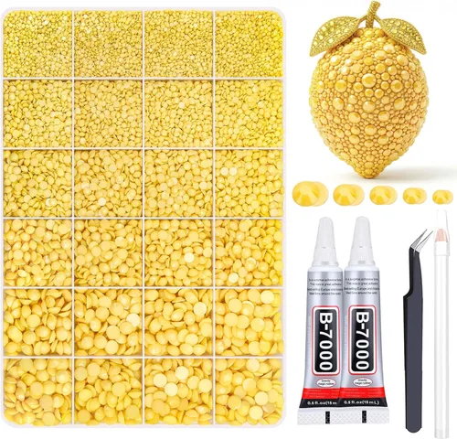 Vista 26 de 27000PCs Resin Rhinestones Kit, 2-6mm Crystal Diamond Gems with Picker Pencil, Tweezer & 2 Glue Bottles, Flatback Rhinestone Set for Diamond