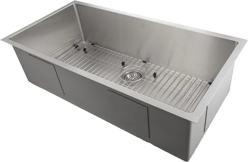 Vista 2 de ZLINE - Fregadero de cocina Meribel de acero inoxidable con rejilla inferior de 33 pulgadas (SRS-33)