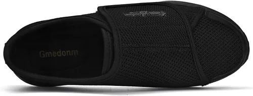 Vista 3 de Zapatos anchos para hombre, fáciles de poner, ajustables, ligeros para diabéticos, edema, juanetes, artritis, pies hinchados, zapatos ampliadores