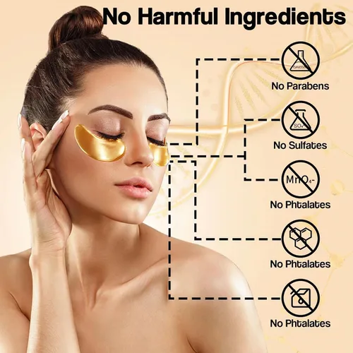 Vista 6 de Parches para debajo de los ojos para mujeres (30 pares) – Parches para ojos hinchados y ojeras – Cuidado de la piel con parches de colágeno