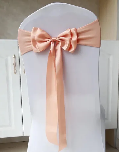 Vista 12 de 6 bandas elásticas para silla, lazos dobles, bandas de elastano para decoración de bodas, fiestas, cumpleaños, banquetes, suministros de Navidad