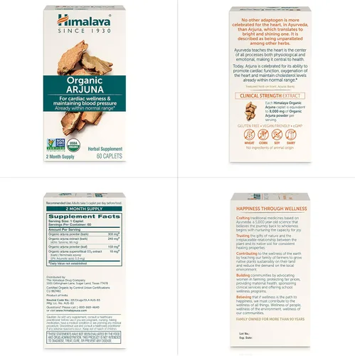 Vista 7 de Himalaya Organic Arjuna, suplemento de presión arterial para bienestar cardiovascular y salud cardíaca, 700 mg, 60 cápsulas, suministro de 2 meses
