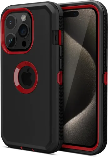 Vista 12 de Jiunai Funda para iPhone 15 Pro, protección contra caídas de alta