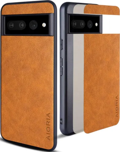 Vista 8 de Funda protectora completa para Google Pixel 7, funda de cuero premium para teléfono con diseño retro para Google Pixel 7 5G (negro)