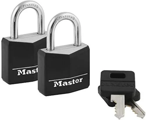 Vista 9 de Master Lock 131D - Candado con llave de aluminio cubierto de 1-3/16 pulgadas de ancho, un paquete, negro