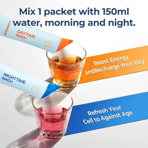 Vista 7 de OxyEnergy Suplemento NAD 1550 mg y péptidos de colágeno 800 mg