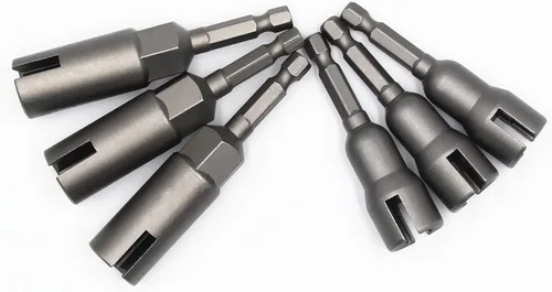 Vista 14 de 1 pieza de destornillador profundo de tuerca de ala, 1/4" de vástago hexagonal con ranura para tuerca de ala, herramienta de enchufe de tuerca