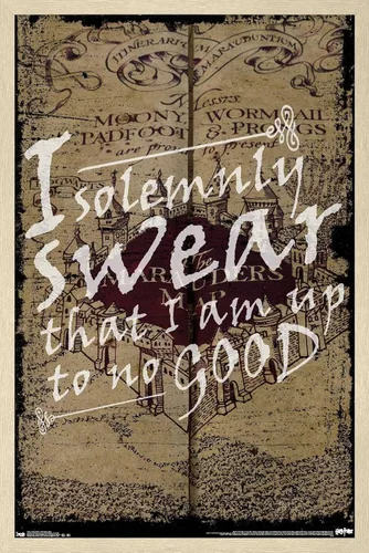 Vista 5 de Trends International Harry Potter - The Marauder's Map - I Solemnly Swear Wall Poster, 14.725" x 22.375", Premium Unframed Version Versión premium