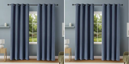 Vista 9 de Amazon Basics Cortinas 100% opacas con ojales, 2 paneles, 52 x 84 pulgadas, beige
