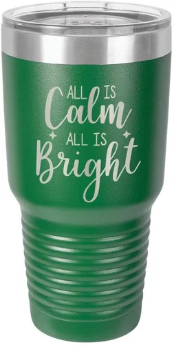 Vista 12 de Chirstmas Taza de viaje de acero con recubrimiento de polvo grabado con láser, con grabado de 30 oz, sin BPA, para mantener tu bebida fría