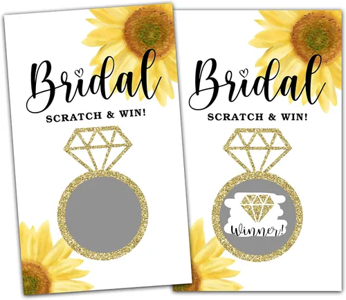 Vista 8 de Juego de 50 tarjetas para raspar para despedida de soltera, tarjetas de boletos de lotería para despedida de soltera, boda, fiesta de compromiso