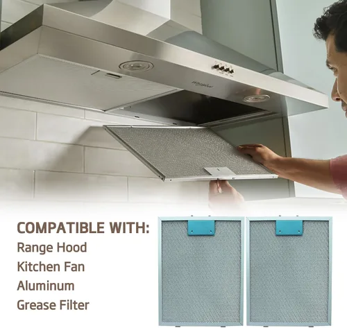 Vista 5 de Universal 12-5/9" x 10-1/5" Campana extractora Filtro de carbón 2 piezas