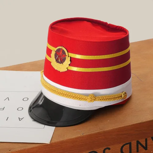 Vista 7 de Alvivi Sombrero Majorette para niños, sombrero de soldado de juguete, sombrero de banda de tambor, sombreros de batería para niño y niña, sombrero