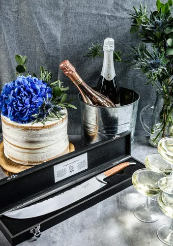 Vista 2 de Laguiole Style de Champagne Sabre, Luxury Line, palo de rosa, En caja de regalo