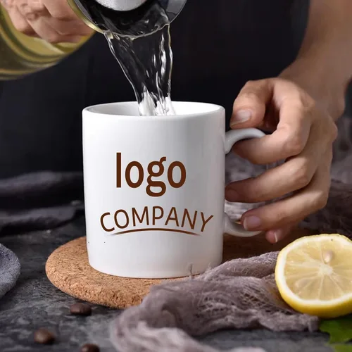 Vista 9 de Taza de café personalizada con nombre y logotipo de texto fotográfico, tazas personalizadas por ambos lados de 11 onzas, regalos personalizados