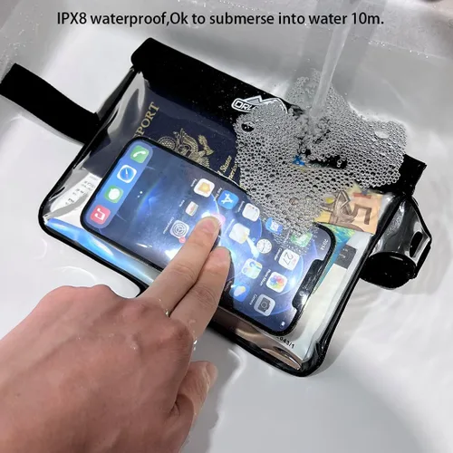 Vista 7 de DRLOKPAK - Riñonera impermeable para pantalla táctil, bolsa de cintura seca flotante para teléfono, cartera, dinero en efectivo, llavero, bolsa