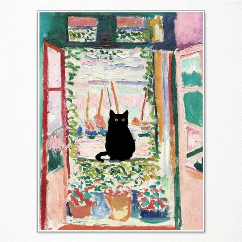 Vista 13 de XMJJQQ Lienzo enmarcado negro de Vincent Van Gogh, arte para pared, impresiones famosas, pintura para dormitorio en Arles, divertido póster estético