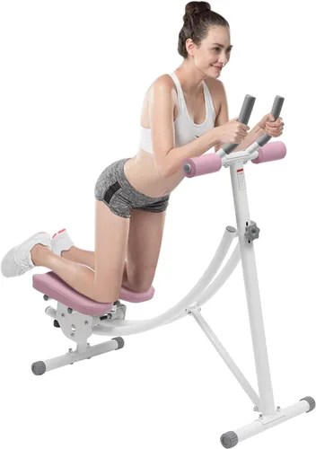 Vista 10 de Abdominal Crunch Coaster, Height Adjustable Ab Trainer Abdominal Whole with LCD Monitor & Six Silent Rollers, Body Workout Machine for Home