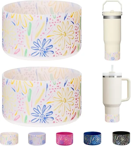 Vista 39 de WK IEASON 2 Piezas Protector de Base Tipo Bota para Vaso Stanley Quencher Adventure 40oz y Stanley IceFlow 20oz 30oz y Compatible con Botella de 3D