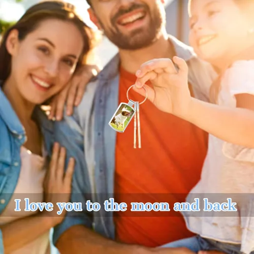 Vista 6 de BEXOA EDC Llavero personalizado con foto personalizada con foto, llaveros grabados para mujeres y hombres, regalo conmemorativo