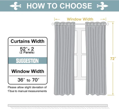 Vista 19 de ChrisDowa - Cortinas cortas para ventana de 40 pulgadas para dormitorio - Cortinas cortas con ojales y aislamiento térmico para oscurecer