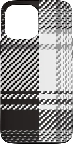 Vista 24 de Black White Grey Plaid Winter Fall Halloween Pattern Design Case for iPhone 17