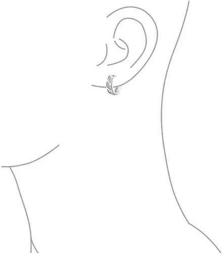 Vista 3 de Elegant Cubic Zirconia CZ Accent Stripe Criss Cross Twist OXOX Huggie Small Hoop Earrings For Women Men 14K Gold Plated .925 Sterling Silver