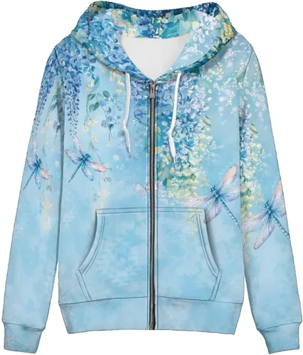 Vista 19 de Showudesigns Sudaderas con capucha y cremallera para mujer XS-5XL Un pollo