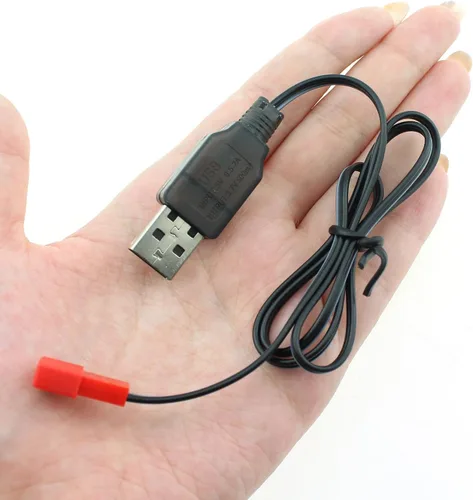 Vista 5 de 3 unids negro USB cable de carga JST enchufe 3.7 V USB cargador de batería de litio para RC aviones helicóptero juguete accesorio