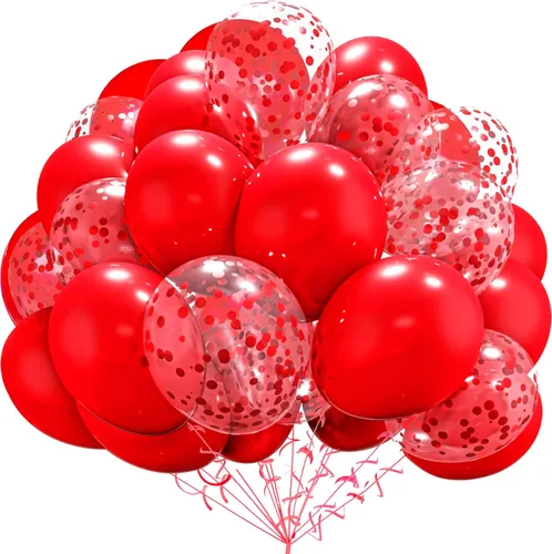 Vista 7 de AULE Globos de látex metálicos dorados y blancos de alta calidad, paquete de 60 globos de confeti de 12 pulgadas y oro negro con cintas doradas