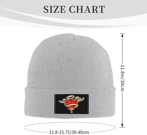 Vista 3 de The Heart of an Angel Beanie Hat for Men Women Warm Cozy Knit Skull Cap Acrylic Winter Hats